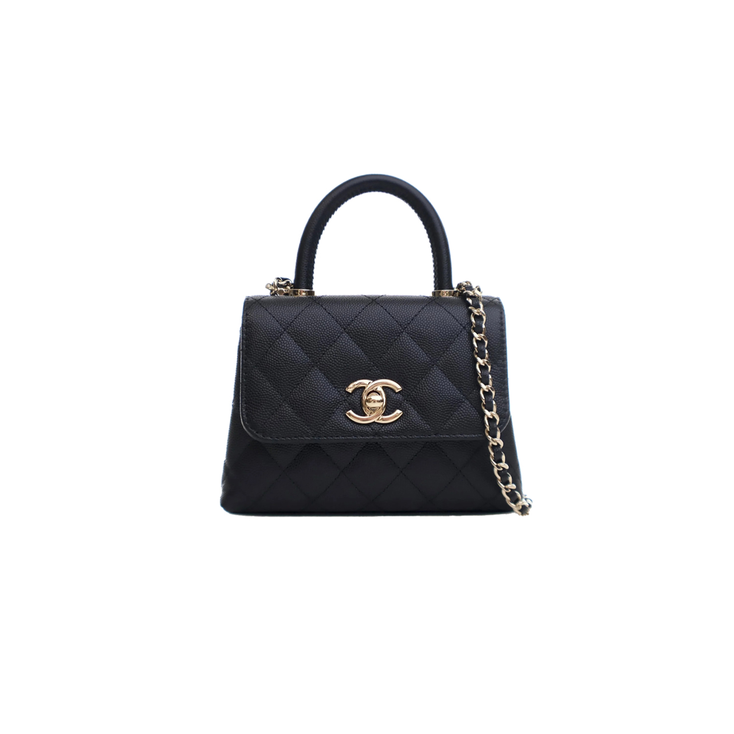 CHANEL MASTER MINI BLACK CAVIAR COCO HANDLE (14.5*11.5*5.5cm) 